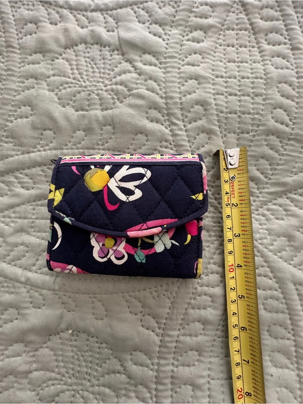 Vera Bradley Quilted Navy Floral Trifold Wallet - Picture 5 of 5